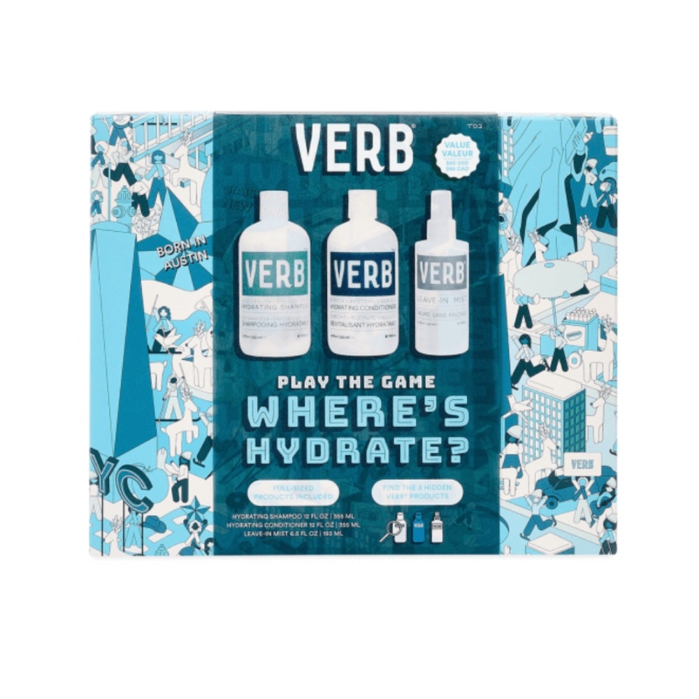 verb where’s hydrate gift set NWT hydrating shampoo conditioner and mist